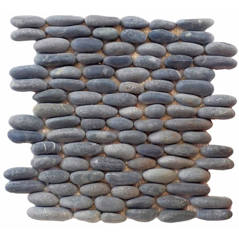 Galet calade gris sur trame 30x30cm, MO piedra canto gris, pour la salle de bains