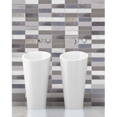 mosaique de verre et pierre gris rectangulaire salle de bain cuisine sur trame 30x30cm mogeo