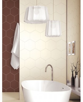 Carrelage hexagone tomette salle de bain realopal marron 28.5x33cm