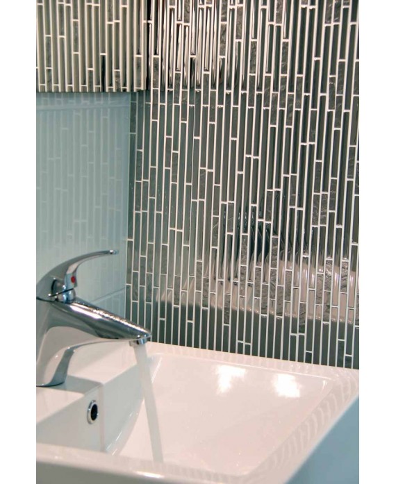 mosaique pierre métal verre crédence de cuisine, salle de bain molluvia inox 30x30 cm