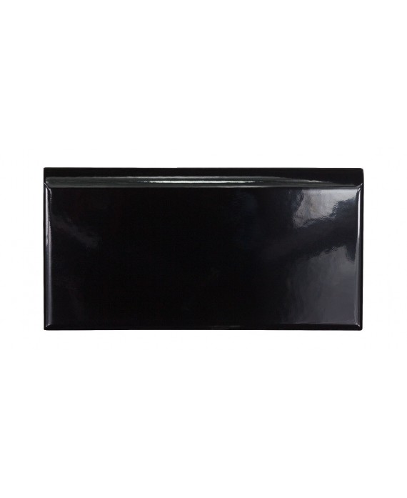 Plinthe noir brillant à bord arrondi 10x20cm, exaP7520