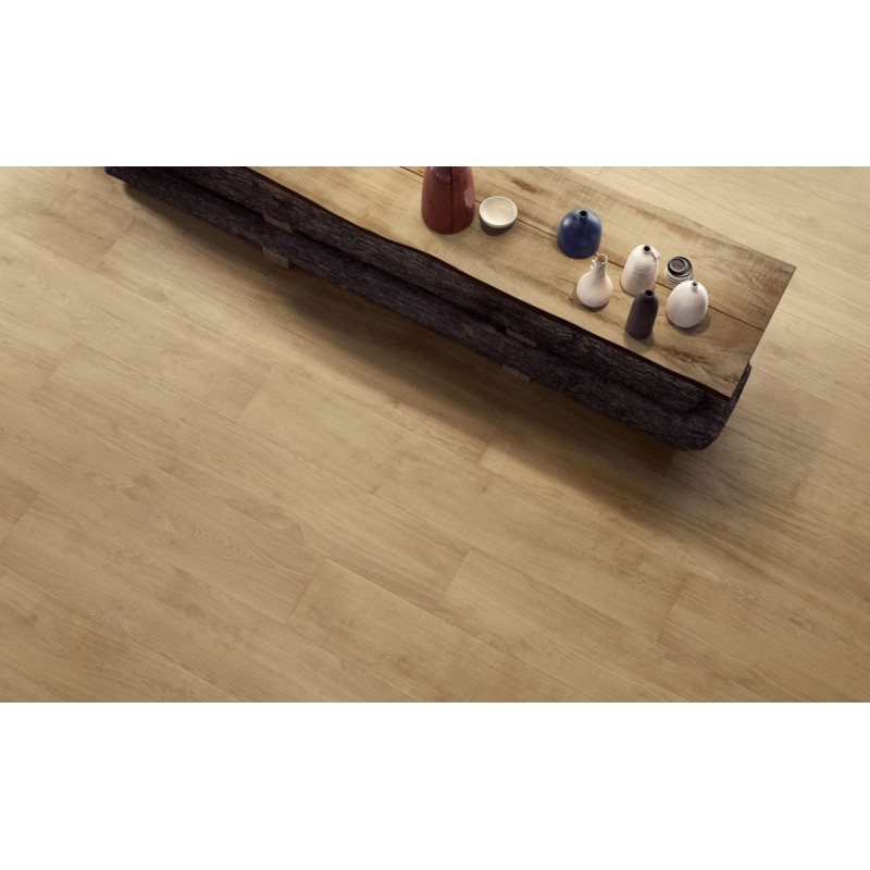 Carrelage imitation parquet contemporain sans noeud naturel, 20x120cm rectifié, santapwood naturel