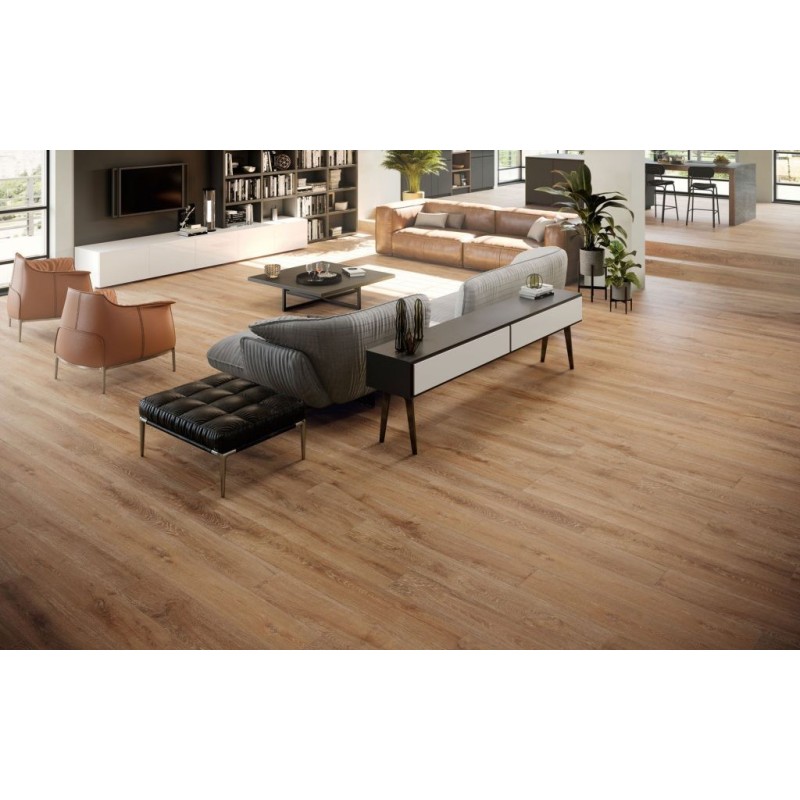 Carrelage imitation parquet naturel mat, longue lame, 21x147.5cm rectifié, Porce6635 balmoral robble