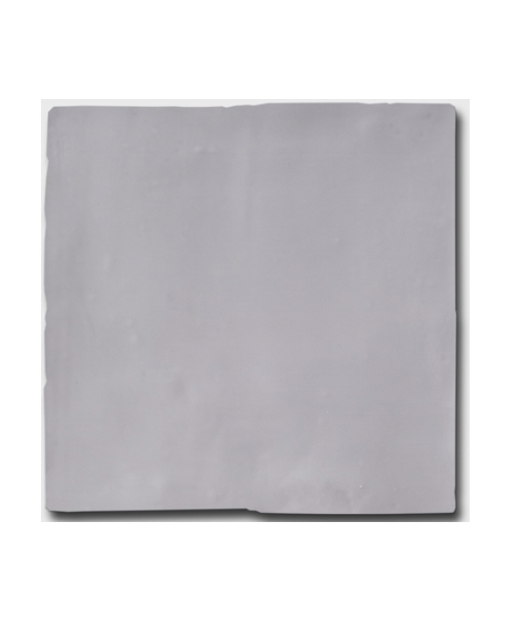 Carrelage effet zellige de couleur gris perle uni brillant 15x15x1cm, D terracim