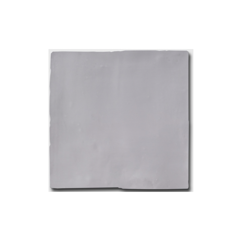 Carrelage effet zellige de couleur gris perle uni brillant 15x15x1cm, D terracim