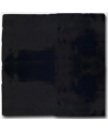 Carrelage effet zellige de couleur noir uni brillant 15x15x1cm, D terracim