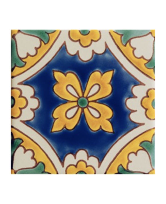 Carrelage brillant peint à la main d'inspiration tunisienne 10x10x0,8cm, D gammarth