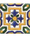 Carrelage brillant d'inspiration tunisienne patchwork 10x10x0,8cm peint à la main, D les tunisiennes