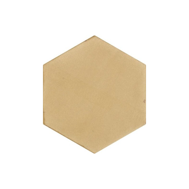 Carrelage hexagonal, petite tomette jaune mat nuancé, 13.9x16cm apenomade ocre