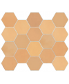 Carrelage hexagonal, petite tomette jaune mat nuancé, 13.9x16cm apenomade ocre
