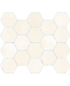 Carrelage hexagonal, petite tomette blanc mat dénuancée, 13.9x16cm apenomade bone