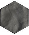 Carrelage hexagonal, petite tomette noir mat nuancé, 13.9x16cm apenomade black