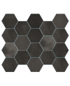 Carrelage hexagonal, petite tomette noir mat nuancé, 13.9x16cm apenomade black