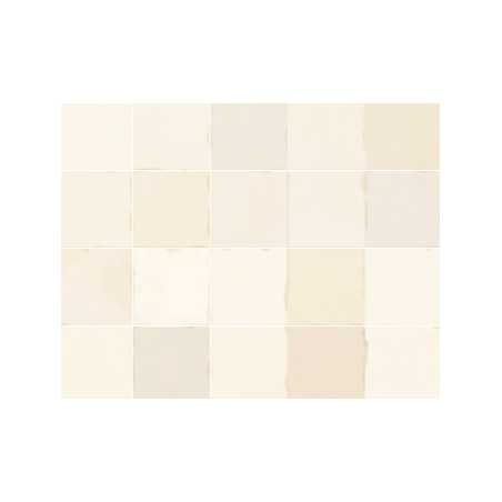 Carrelage Effet Zellige fait main beige rosé brillant nuancé apegsouk bone 13x13x1cm,