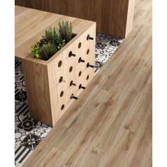 Carrelage imitation parquet aspect bois brut, sol et mur, rectangulaire, 30x120cm rectifié, santabwood natural