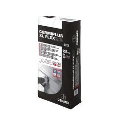 Colle pour carrelage, améliorée, haute déformabilité, cermiplus xl flex 2.0 blanc 25kg