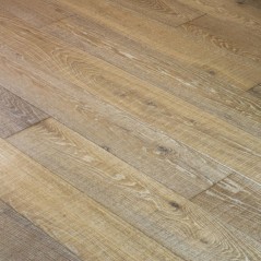 Plancher chêne massif clair huilé grande largeur parquet français scié poussière d'argile, épaisseur 21mm, largeur 190 mm