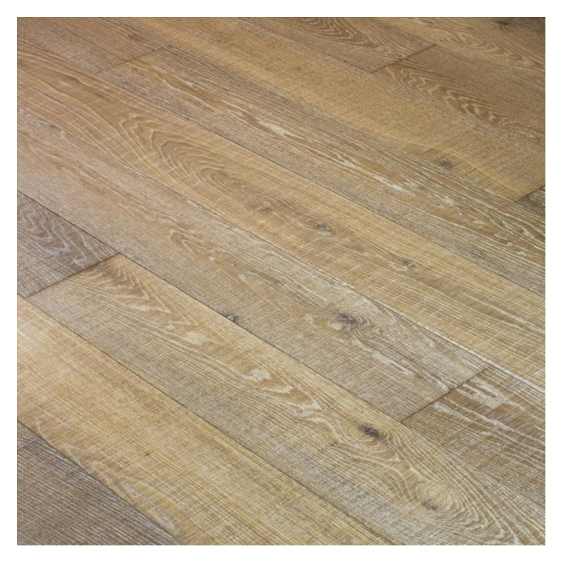 Plancher chêne massif clair huilé grande largeur parquet français scié poussière d'argile, épaisseur 21mm, largeur 190 mm