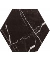 Carrelage hexagone tomette imitation marbre noir veiné satiné 23x27cm, duresixmarminoir