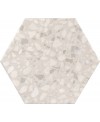 Carrelage hexagone imitation granito blanc mat tomette 23x27cm, duresix terrazzo talk