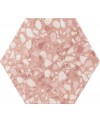 Carrelage hexagone tomette imitation granito rose mat 23x27cm, duresix terrazzo rose