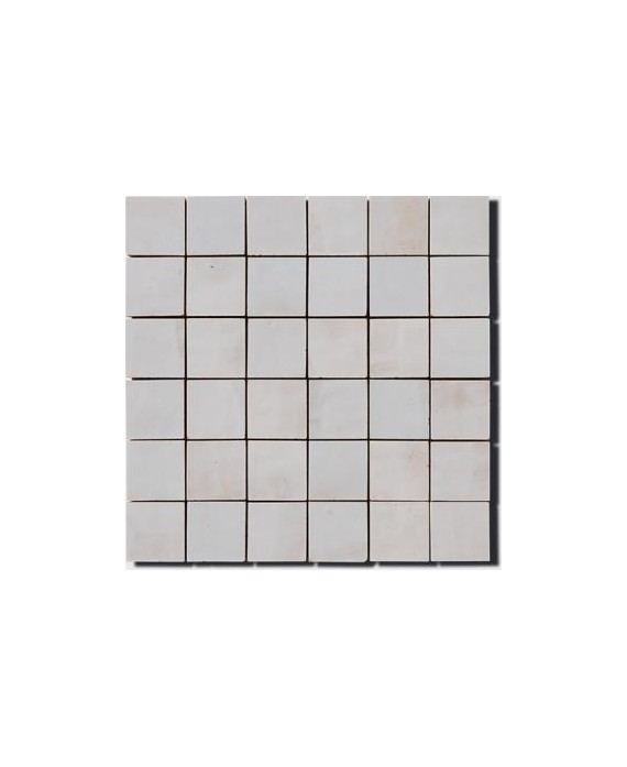 Mosaique crédence cuisine salle de bain D zellige 5x5cm gris clair sur trame 30x30cm
