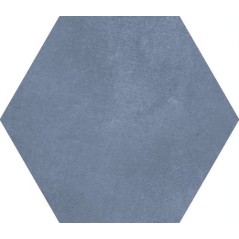 Carrelage hexagonal en grès cérame émaillé bleu apegmacba blue 23x26cm