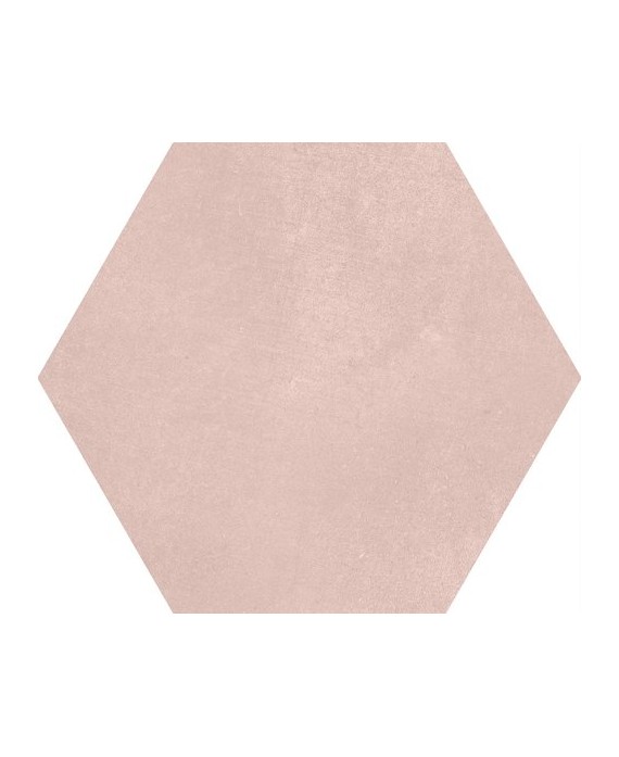 Carrelage hexagonal en grès cérame émaillé rose 23x26cm apemacba rose quartz