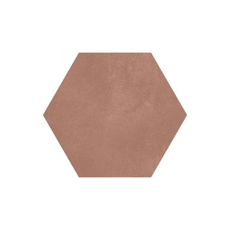 Carrelage hexagonal en grès cérame émaillé rouge brique 23x26cm apemacba terracota