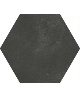 Carrelage hexagonal en grès cérame émaillé noir 23x26cm apemacba obsidiana