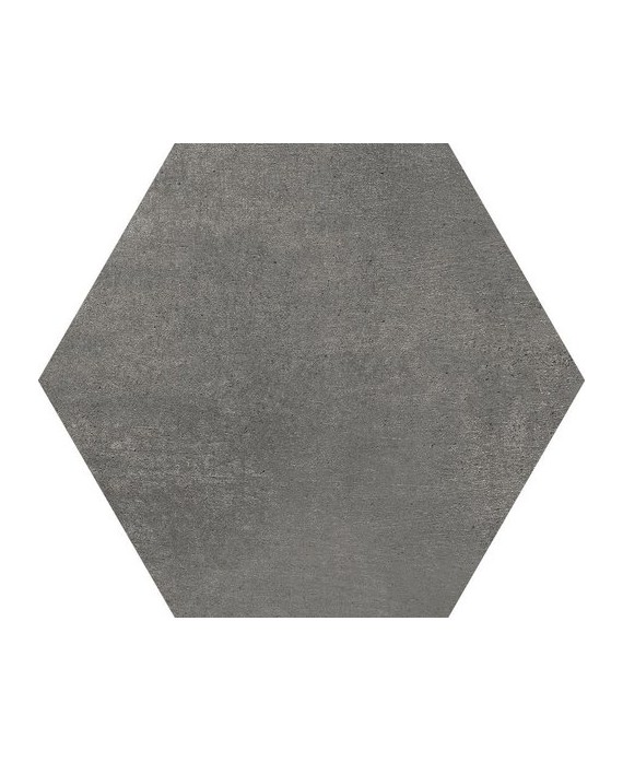 Carrelage hexagonal en grès cérame émaillé imitation ciment 21x18,2cm apehexawork coal
