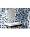 Carrelage salle de bain decor effet 3D bleu mat 26.5x51cm realrhombus blue
