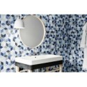 Carrelage salle de bain decor effet 3D bleu mat 26.5x51cm realrhombus blue