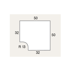 Margelle galbée angle rentrant en pierre reconstituée plate blanche 50x50x3x6cm contemporaine evasion 306