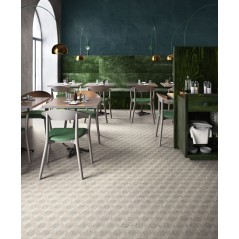 Carrelage restaurant, imitation tissu, tapis, decor dark, rectifié, santafineart.