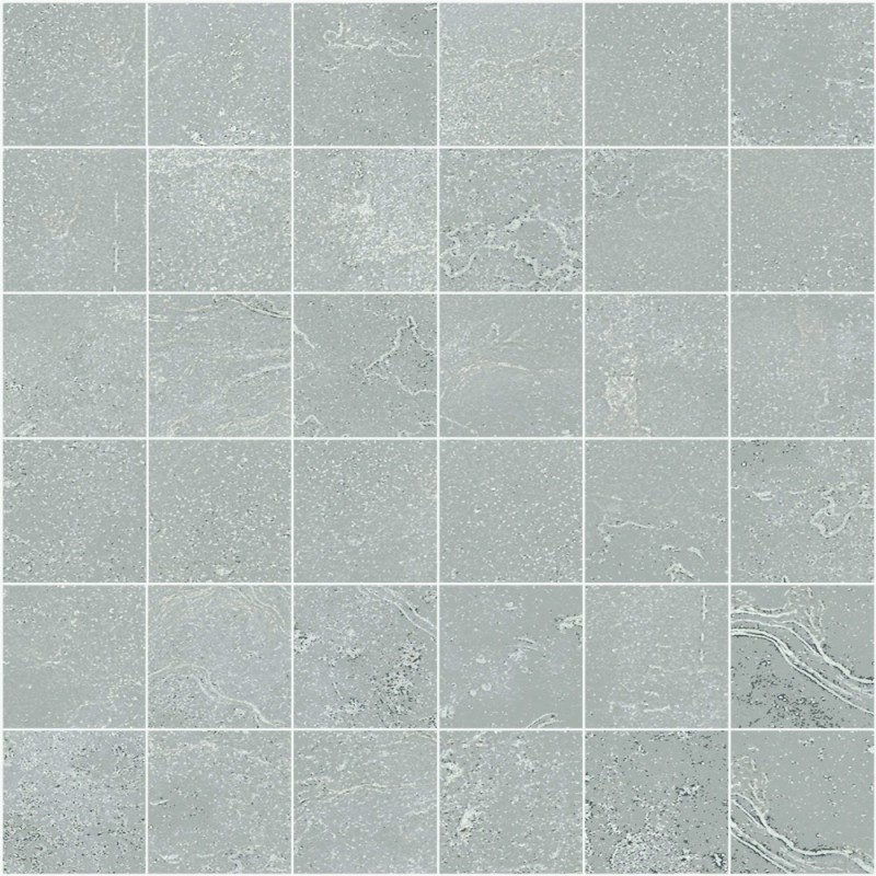 Mosaique imitation métal argent, douche, carré, hexagone, muretto santoxydart silver