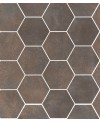 Mosaique imitation métal, douche, carré, hexagone, muretto santoxydart iron