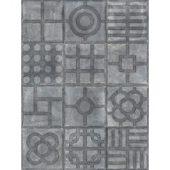 Carrelage patchwork antiderapant imitation carreau ciment gris foncé, terrasse 20x20cm V paulista grafito, R13 C