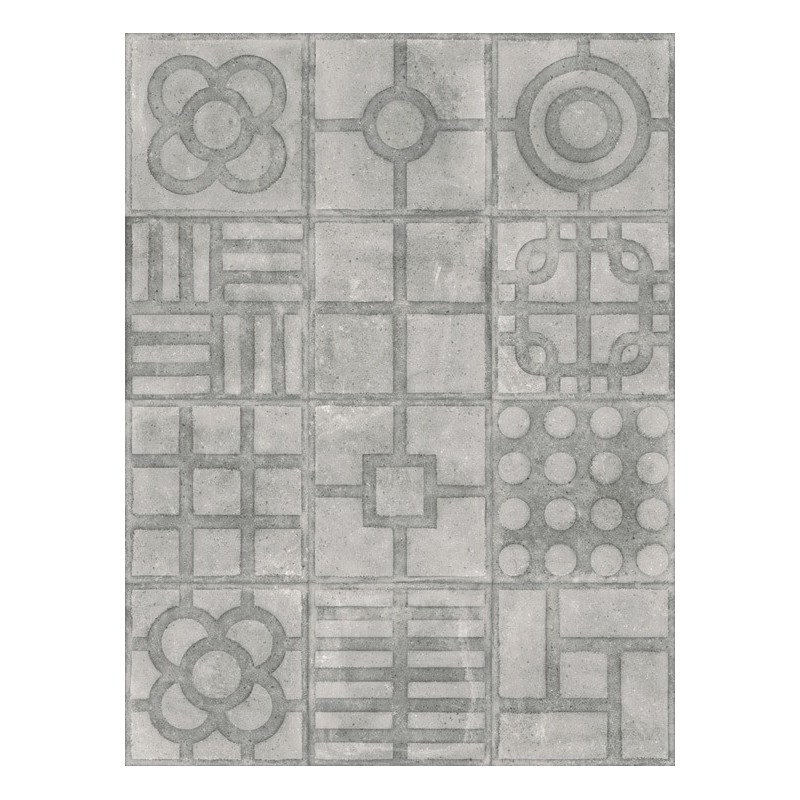 Carrelage patchwork imitation carreau ciment gris clair, terrasse 20x20cm V paulista cemento