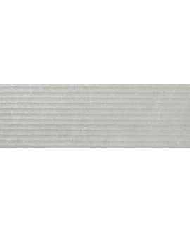 Carrelage décor en relief gris mat, faience striée 30x90cm rectifiée , Porce9530 silver