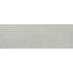 Carrelage décor en relief gris mat, faience striée 30x90cm rectifiée , Porce9530 silver