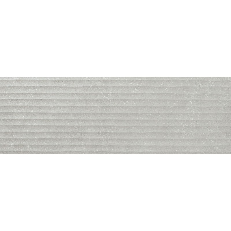 Carrelage décor en relief gris mat, faience striée 30x90cm rectifiée , Porce9530 silver