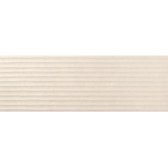 Carrelage décor en relief crème mat, faience striée 30x90cm rectifiée, Porce9530 cream