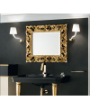 Miroir salle de bain, retro art ancien horizontal 100x82x5.8cm sans éclairage, avec cadre en bois doré mat comp atelier 4845.