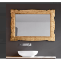 Miroir salle de bain, retro art ancien horizontal 105x85x3,3cm sans éclairage, avec cadre laqué doré mat comp etro 4827.