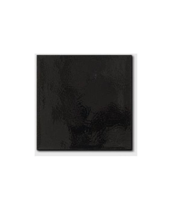 Carrelage émail craquelé noir 20x20x1.1cm peint à la main D