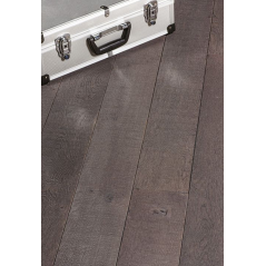 Parquet foncé forte épaisseur gris gravier massif en chêne français scié, plancher bois épaisseur 21mm, grande largeur 190 mm