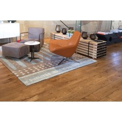 Parquet à fixer sur lambourde ancien massif en chêne vieilli doré antique , 21 mm, largeur 190 mm