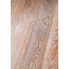 Parquet vieilli cérusé massif en chêne forte épaisseur marengo, grande largeur 190 mm