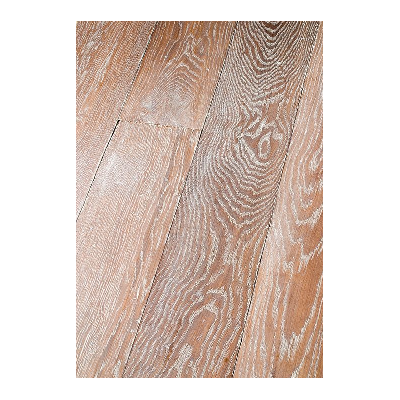 Parquet vieilli cérusé massif en chêne forte épaisseur marengo, grande largeur 190 mm